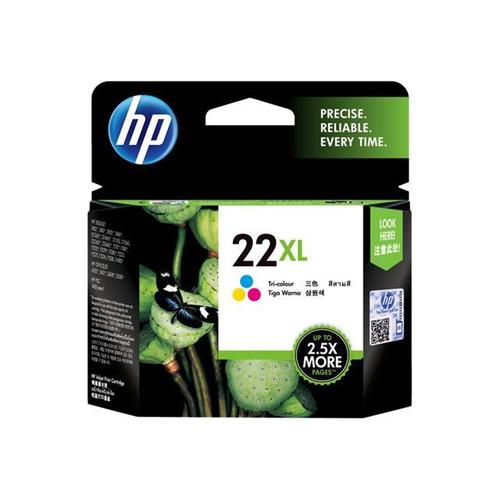 HP 22XL - 11 ml - à rendement élevé - couleur (cyan, magenta, jaune) - originale - cartouche d'encre - pour Deskjet D1530, D1560, F2185, F2187, F2280, F4175, F4188, F4190, F4194; Officejet 56XX