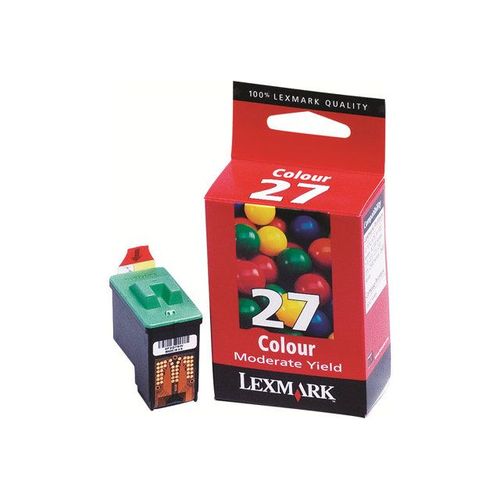 Lexmark Cartridge No. 27 - Couleur (cyan, magenta, jaune) - originale - emballage coque avec alarme radioélectrique - cartouche d'encre - pour i3; X11XX, 12XX, 22XX, 74, 75; Z13, 23, 24, 25, 33...