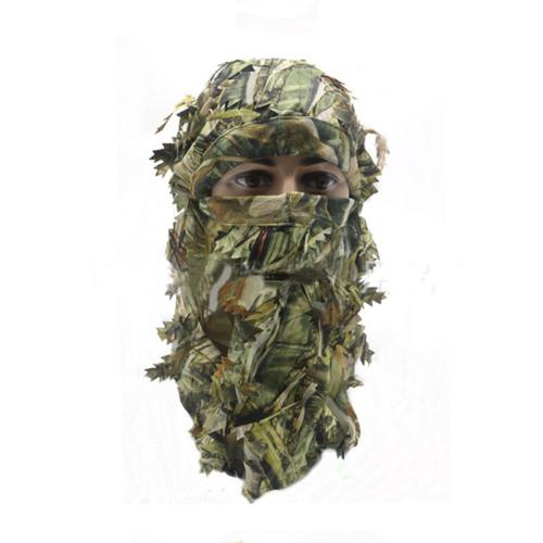 Gz Feuille 3d Camouflage Arbre Masque Complet Capuche Chapeau De Chasse Masque Armee Militaire,Vert
