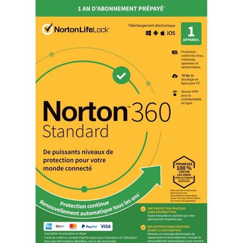 Logiciel Antivirus Et Optimisation Norton Lifelock 360 Standard 10go 1 Poste