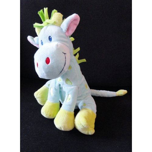 Doudou Cheval Bleu Turquoise Et Vert Anis Tiamo