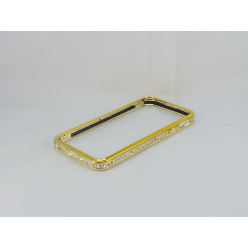 Bumper Métallique Or Avec Déco Strass Diamant Pour Iphone 5 / 5s