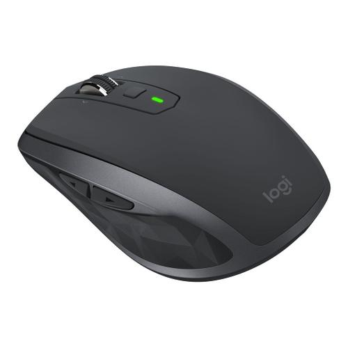 Logitech MX Anywhere 2S - Souris - laser - 7 boutons - sans fil - 2.4 GHz, Bluetooth 4.0 LE - récepteur USB Logitech Unifying - graphite