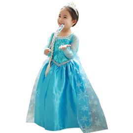 IWEMEK Filles Déguisements Princesse Elsa Robe Longue Reine des Neige 2 Costume de Carnaval Halloween Noël Robes de fête d'anniversaire Enfants 2-14 Ans 