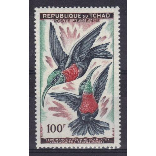 Tchad 1963 Poste Aerienne : Oiseau : Souimangas À Poitrine Écarlate - Timbre 100 F. Neuf **