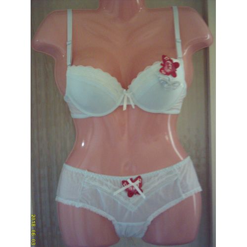 Ensemble Lingeriesoutien Gorge & Culotte, En Blanc, T: 38/ 85 B. F&p