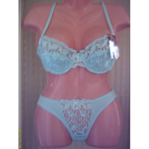 Ensemble Lingerie Soutien Gorge & Culotte, En Vert D'eau, T: 44/ 100 C. Yueluya