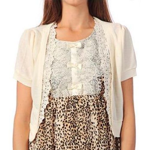 Molly Bracken Gilet Cardigan Boléro Court Taille 2 De Couleur Crème