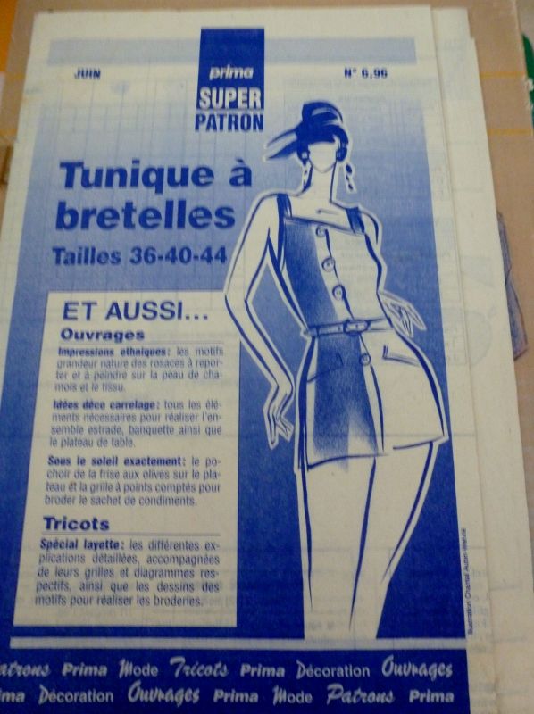 patron couture femme tunique à bretelles 36 40 44 Rakuten