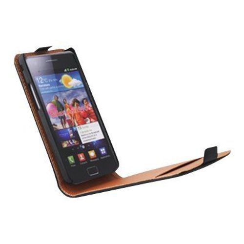 Swiss Charger - Étui Pour Téléphone Portable - Cuir Véritable - Noir - Pour Htc One S