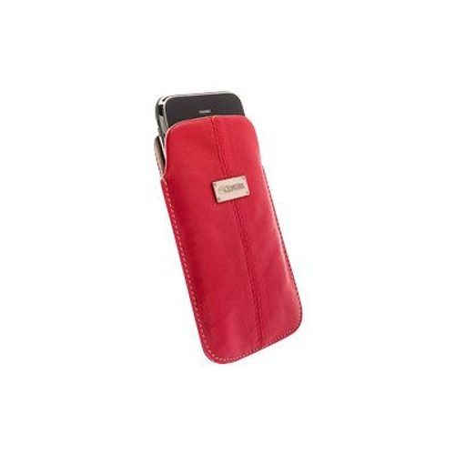 Krusell Luna Mobile Pouch L Long - Housse Pour Téléphone Portable - Cuir - Rouge