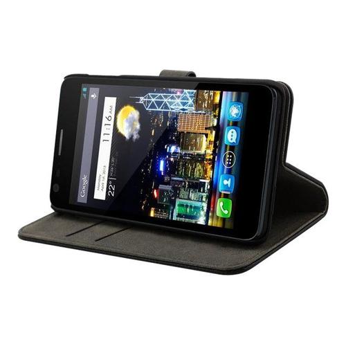 Muvit Slim Folio - Étui À Rabat Pour Téléphone Portable - Noir Uni - Pour Alcatel One Touch Idol Ultra 6033x