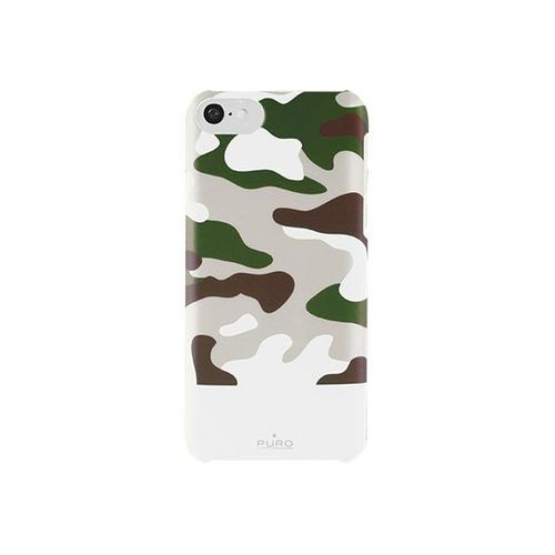 Puro Soft Touch - Coque De Protection Pour Téléphone Portable - Blanc, Camouflage Gris