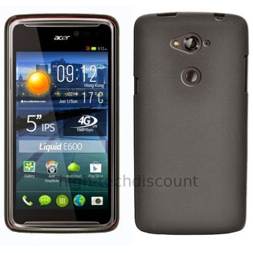 Housse Etui Coque Pochette Silicone Gel Fine Pour Acer Liquid E600 + Film Ecran - Noir