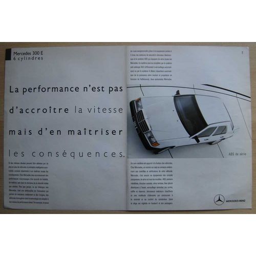 Publicité Papier - Voiture Mercedes 300 E De 1989