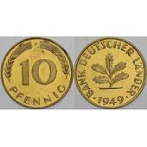 10 Pfennig 1949 Lettre F