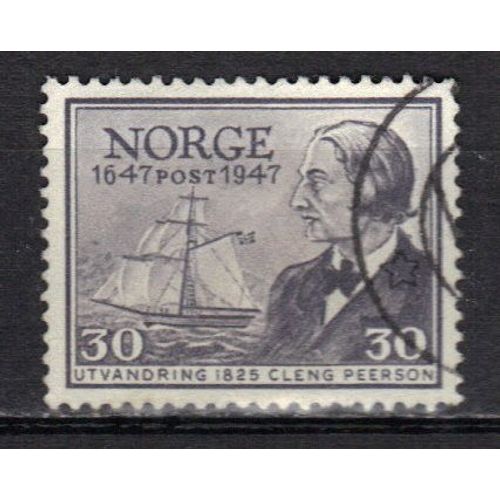 Norvege 1947 : Cleng Peerson - Timbre Oblitéré