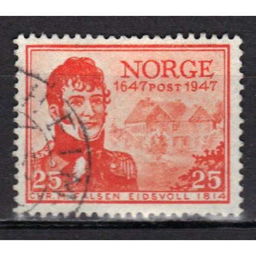 Norvege 1947 : Christian Magnus Falsen - Timbre Oblitéré