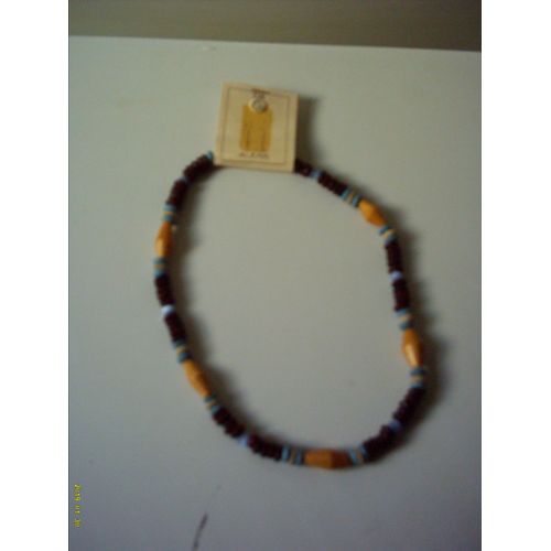 Collier Ras Du Cou  En Perles En Bois, Multicouleur