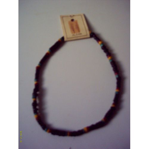 Collier Ras Du Cou En Perles En Bois, Marron Foncé,Rouge,Beige,Vert