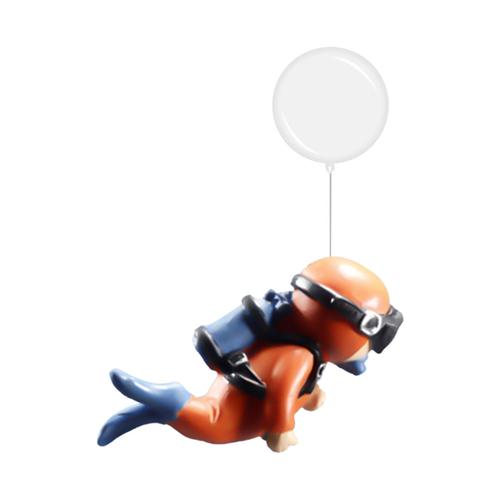 (Fat Man orange absorbant l'oxygène/avec boule flottante + ligne) Blue Fat Man Diver Fish Tank Flottant Aménagement paysager Aquarium Ornement Décoration