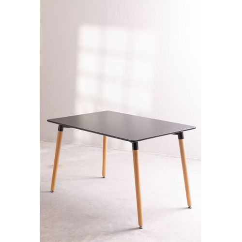 Kosmi Table À Manger Scandinave 120x80 Noire Pour 4 À 6 Personnes