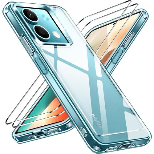 Hqselection® Coque Pour Xiaomi Redmi Note 13 Pro 5g / Poco X6 5g Transparente Silicone En Gel Tpu Souple + 2 Verre Trempé Film Protection Écran - Anti Rayures - Ultra Résistant Dureté 9h