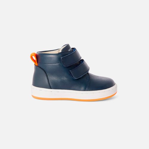 Tennis Montantes Bébé Garçon En Cuir Lisse