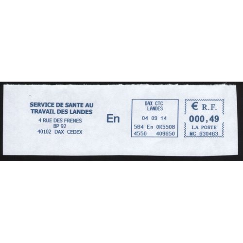 France Ema Empreinte Postmark Service De Santé Au Travail Des Landes 40102 Dax