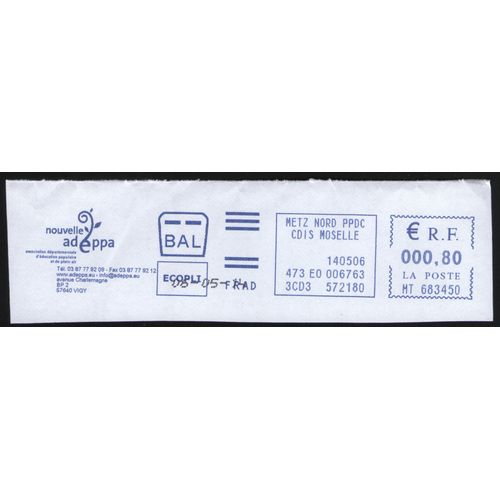 France Ema Empreinte Postmark Nouvelle Adeppa Éducation Populaire 57640 Vigy