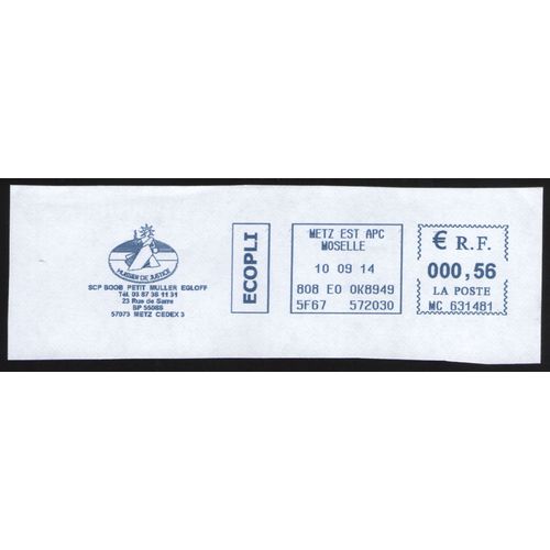 France Ema Empreinte Postmark Huissier De Justice Boob Petit Muller Egloff 57073 Metz