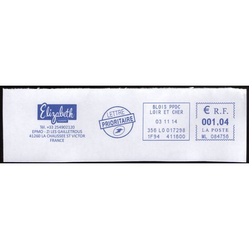 France Ema Empreinte Postmark Elizabeth Europe 41260 La Chaussée Saint Victor