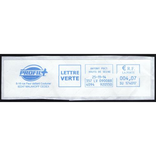 France Ema Empreinte Postmark Profil + Entretien Automobile Pneumatiques 92247 Malakoff