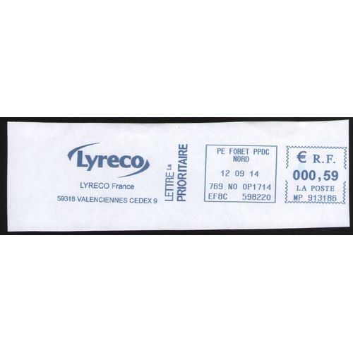 France Ema Empreinte Postmark Lyreco Fournitures De Bureau 59318 Valenciennes