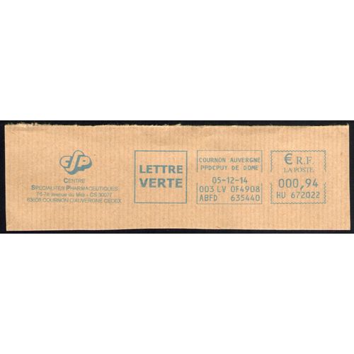 France Ema Empreinte Postmark Csp Centre Spécialités Pharmaceutiques 63808 Cournon D'auvergne
