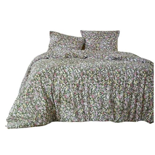 Housse De Couette + Taies 240 X 260 Cm Myosotis Fleurie