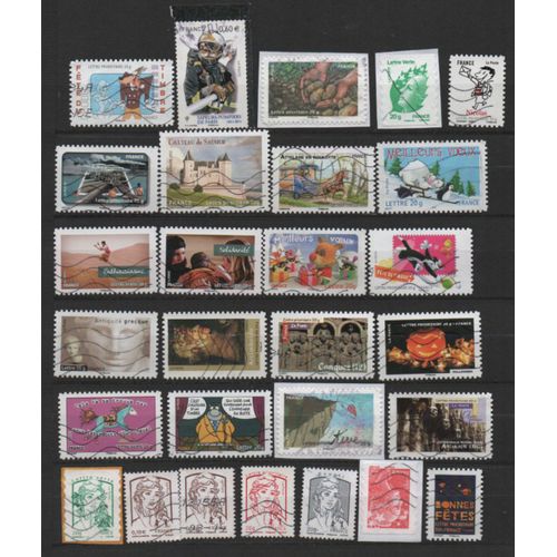 France: Lot De 25 Timbres Auto-Adhésifs.
