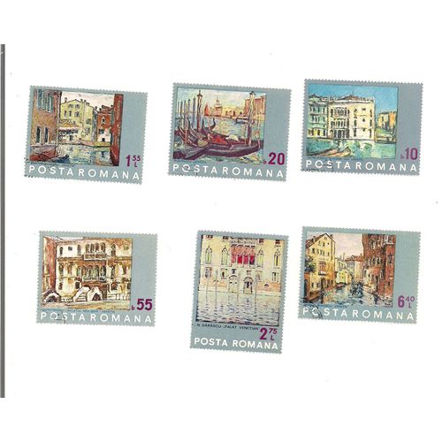 Roumanie- Série Arts- Peintures Réprésentant Venise - 6 Timbres Oblitérés