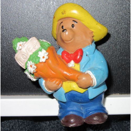 Figurine Paddington Bouquet De Fleurs Love Bullyland 1999 Peinte À La Main