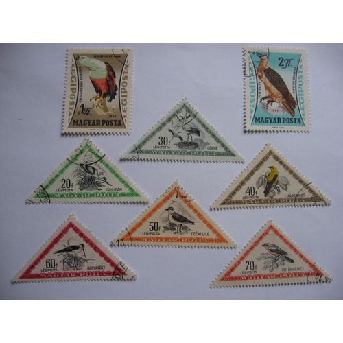 Hongrie,8 Timbres De Poste Aérienne