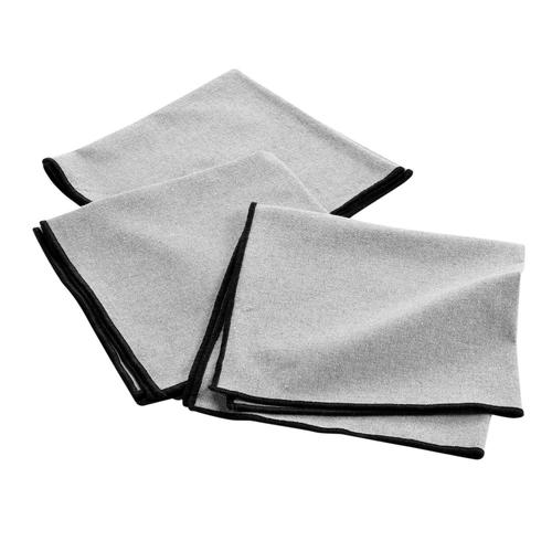 Lot De 3 Serviettes De Table En Coton Recyclé Anaïs - Gris