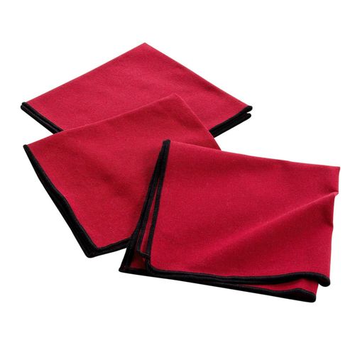 Lot De 3 Serviettes De Table En Coton Recyclé Anaïs - Bordeaux