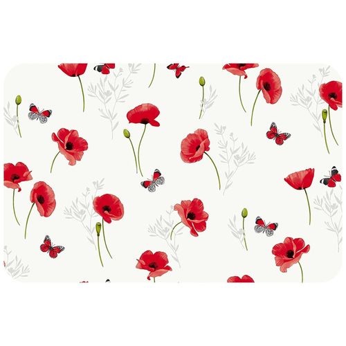 Set De Table Coquelicots - 43 X 30 Cm - Rouge