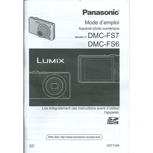 Livret Mode D'emploi Panasonic Lumix Dmc-Fs6 Et Fs7