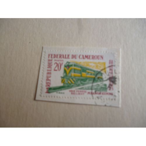 Timbre "Cameroun :1964 :Voie Ferrée Mnanga Kumba".