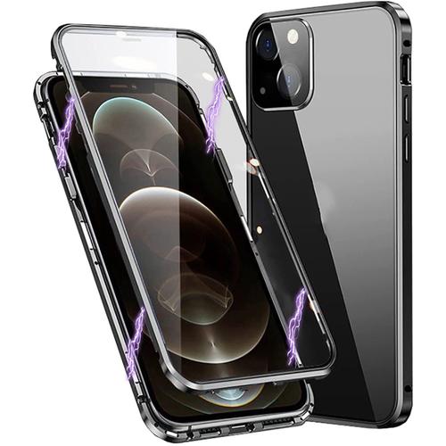 Coque 360 Intégrale Aimanté Noir Graphite Et Transparente Compatible Avec Les Téléphones De La Marque Apple Iphone 13 Mini