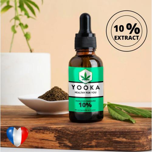 Yooka 10% Huile De Cbd Bio Flacon 10 Ml Huile Issue De L'agriculture Biologique (Sans Pesticides) Proprietes : Réduire Votre Stress, Vos Angoisses, Anxiete, Améliorer La Qualité De Votre Sommeil 