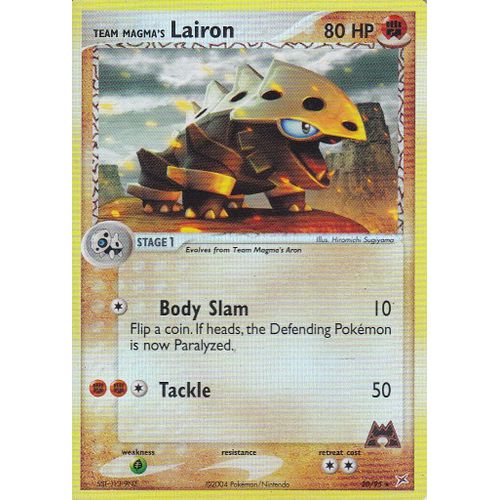 Carte Pokemon - Lairon ( Galegon ) - 20/95 - Holo Reverse - Team Magma's - Version Anglaise -