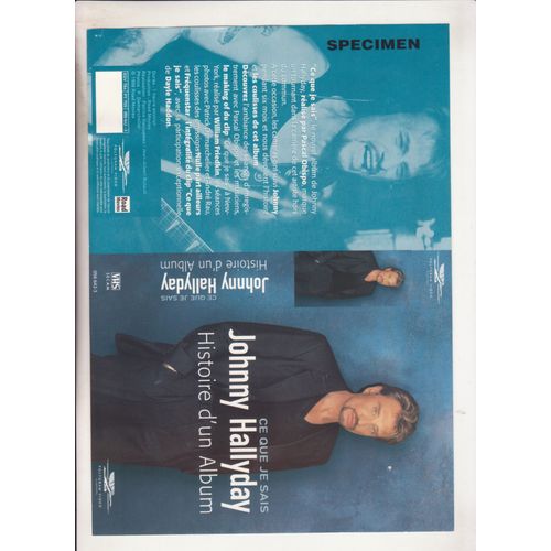 Johnny Hallyday Jaquette Video Specimen Ce Que Je Sais Histoire D'un Album