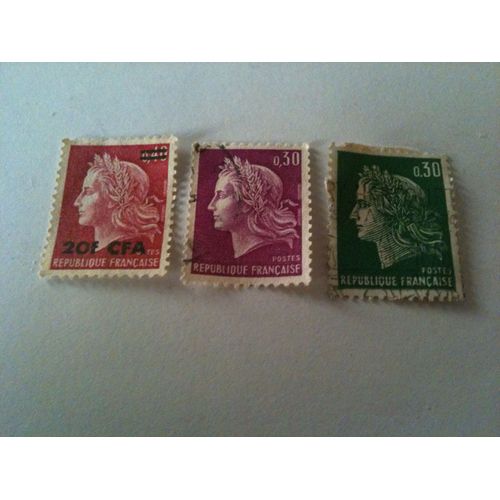 Lot De 3 Timbres Marianne De Cheffer France